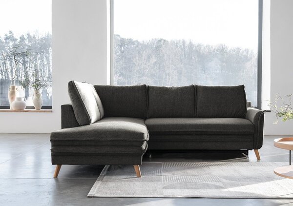 Tmavosivá rozkladacia rohová pohovka (ľavý roh) Charming Charlie – Miuform