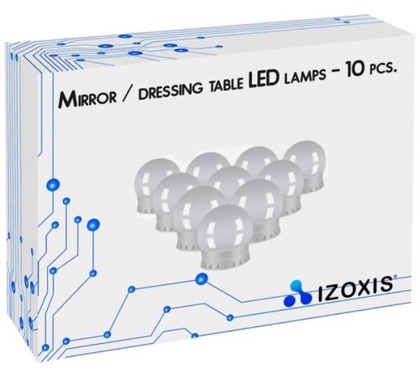 Izoxis 18910 LED svetlá na zrkadlo k toaletnému stolíku 10 ks