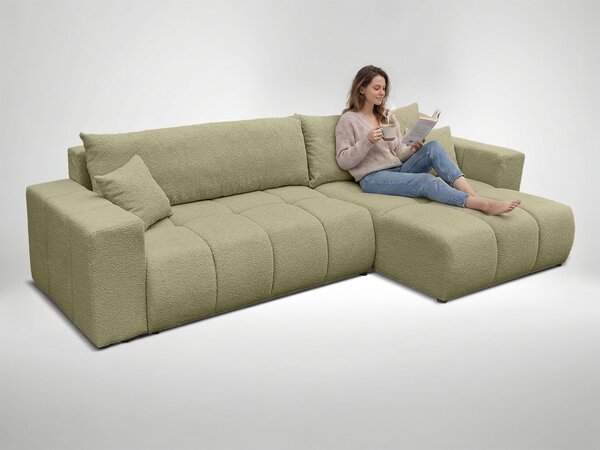 Rohová rozkladacia sedačka Ofiana XL - olivová