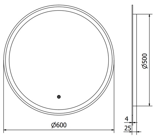 Mexen Gobi, LED okrúhle kúpeľňové zrkadlo s podsvietením 60 cm, 6000K, ochrana proti zahmlievaniu, 9801-060-060-611-00