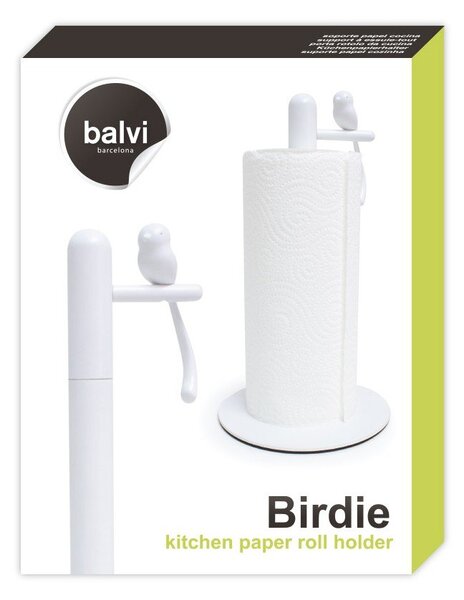 Biely držiak na kuchynské utierky ø 16 cm Birdie – Balvi