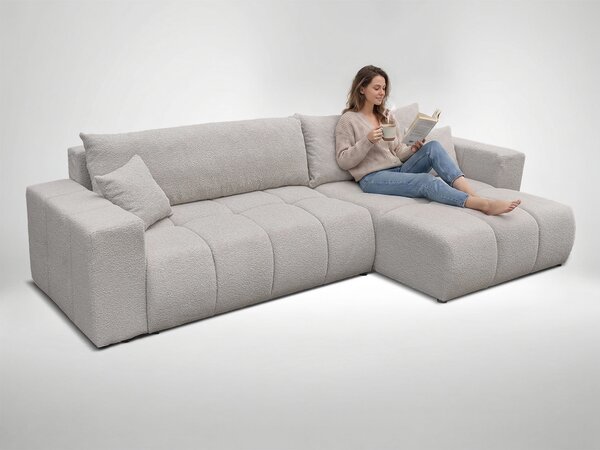 Rohová rozkladacia sedačka Ofiana XL - sivá