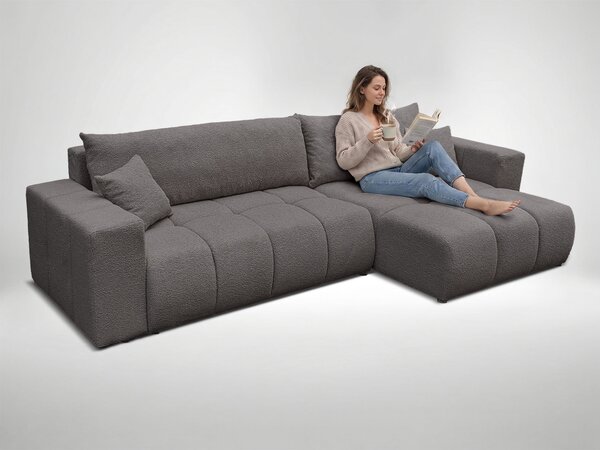 Rohová rozkladacia sedačka Ofiana XL - tmavosivá