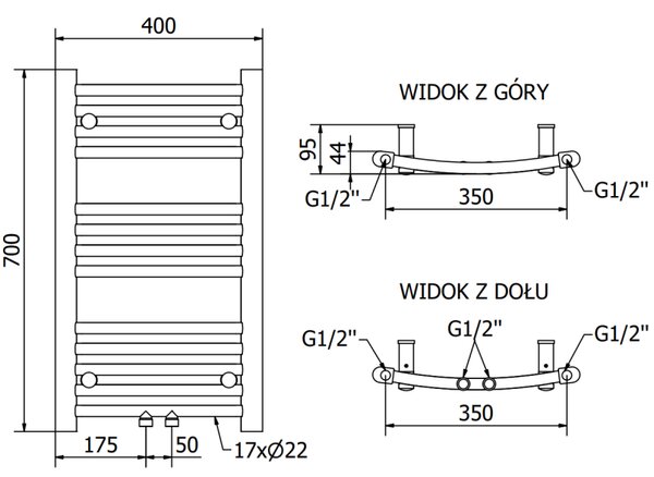 Mexen Ares, vykurovacie teleso 700x400 mm, 240 W, biela, W102-0700-400-00-20