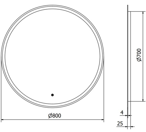Mexen Gobi, LED okrúhle kúpeľňové zrkadlo s podsvietením 80 cm, 6000K, ochrana proti zahmlievaniu, 9801-080-080-611-00