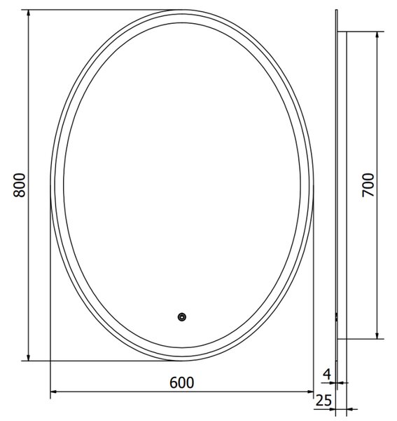 Mexen Elz, LED kúpeľňové zrkadlo s podsvietením 60 x 80 cm, 6000K, ochrana proti zahmlievaniu, 9802-060-080-611-00