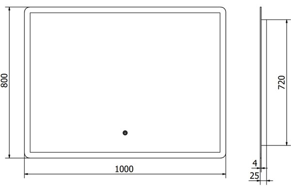 Mexen Navia, LED kúpeľňové zrkadlo s podsvietením 100 x 80 cm, 6000K, ochrana proti zahmlievaniu, 9803-100-080-611-00