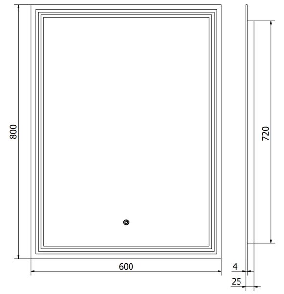 Mexen Taco, LED kúpeľňové zrkadlo s podsvietením 60x80 cm, 6000K, ochrana proti zahmlievaniu, 9805-060-080-611-00