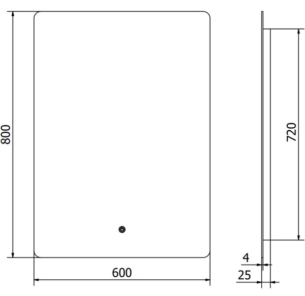 Mexen Sun, LED kúpeľňové zrkadlo s podsvietením 60x80 cm, 6000K, ochrana proti zahmlievaniu, 9807-060-080-611-00