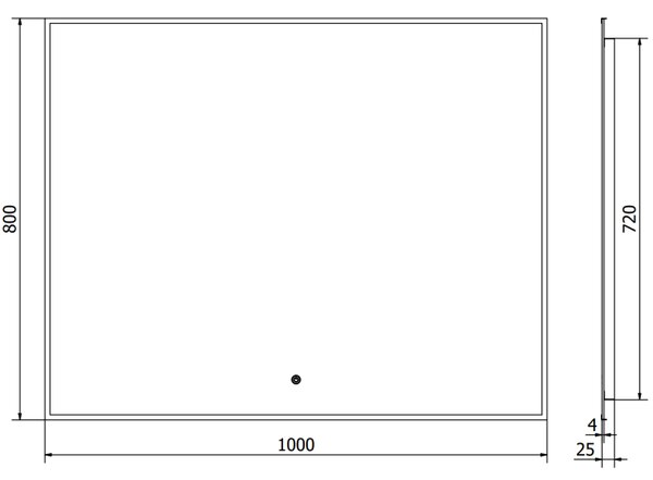 Mexen Erma kúpeľňové zrkadlo s osvetlením 100 x 80 cm, LED 6000K, proti zahmlievaniu, čierny rám - 9814-100-080-611-70