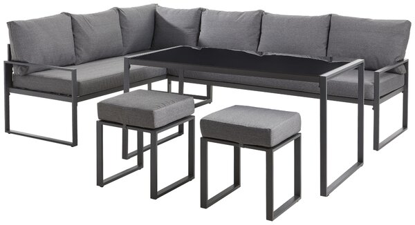 JEDÁLENSKÁ TERASOVÁ SÚPRAVA 16-dielne, kov, sklo, textil Ambia Garden - Online Only záhrada, Online Only