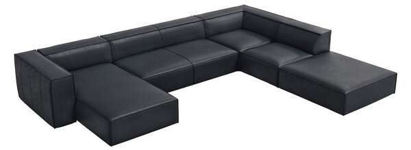 Tmavomodrá kožená rohová pohovka (pravý roh) Madame – Windsor & Co Sofas