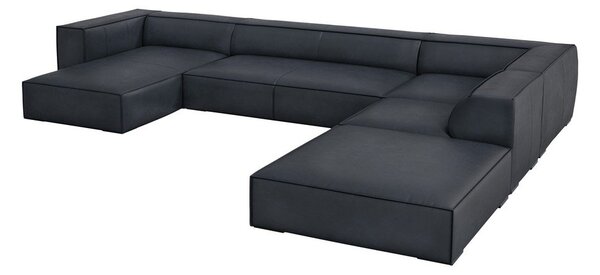 Tmavomodrá kožená rohová pohovka (pravý roh) Madame – Windsor & Co Sofas