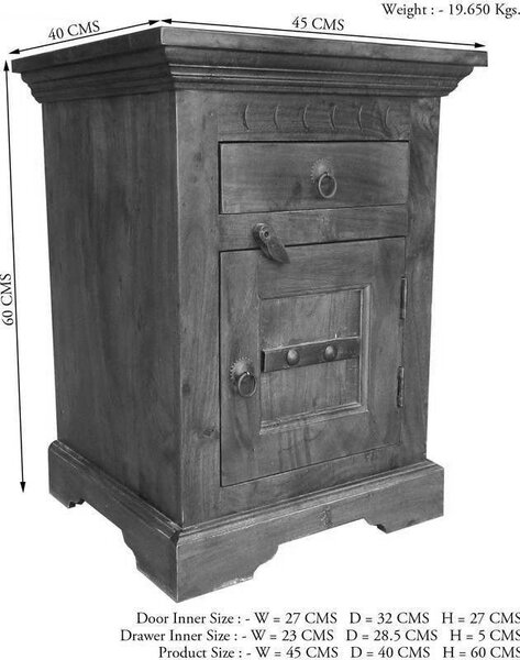CAMBRIDGE HONEY Nočný stolík 45x40 cm, akácia