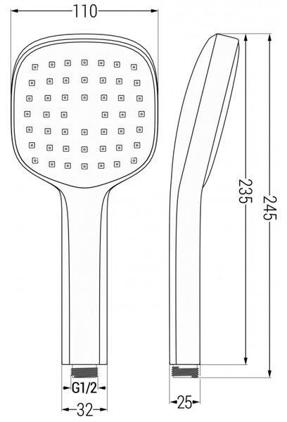 Mexen Uno, podomietkový sprchový set DR33, čierna, 71435DR33-70