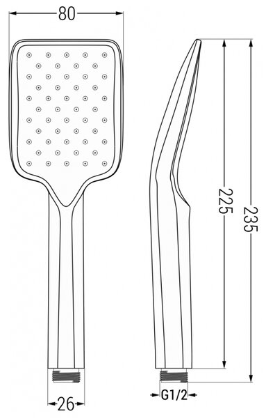 Mexen Uno, podomietkový sprchový set DR62, čierna, 71435DR62-70