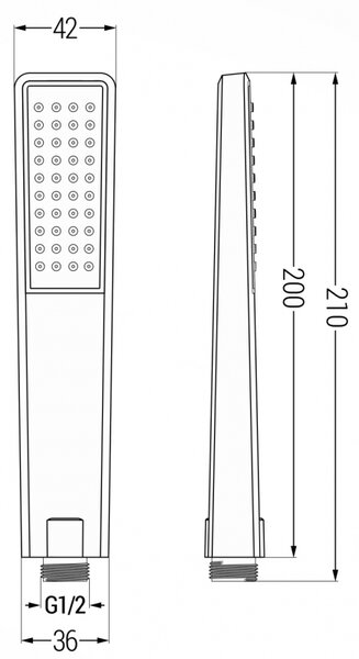 Mexen R-72 ručka sprchová 1-funkčná, čierna - 79572-70