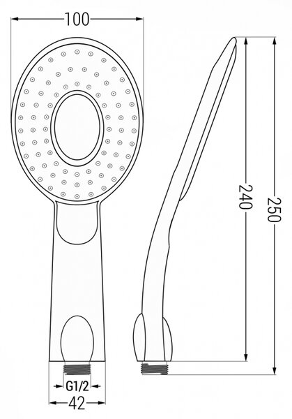 Mexen R-73 sprchová ružica 1-funkčná, chróm/biela - 79573-02