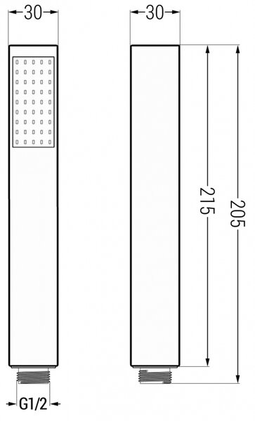 Mexen R-77 ručná sprcha 1-funkčná, čierna - 79577-70
