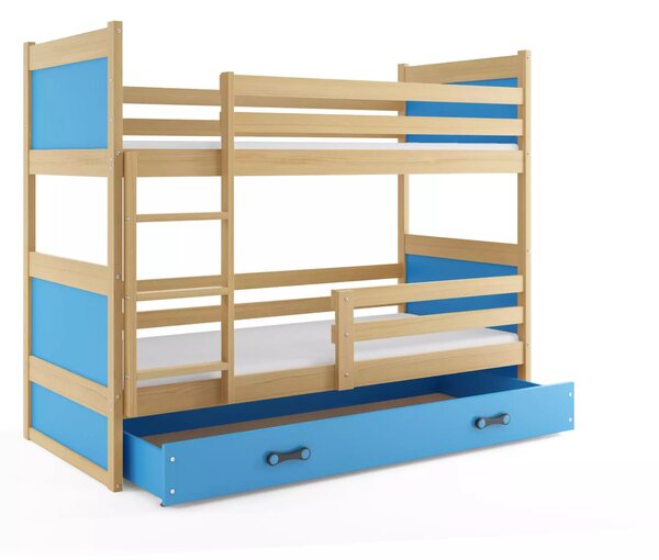 Poschodová detská posteľ RICO NATURAL 90x200 cm