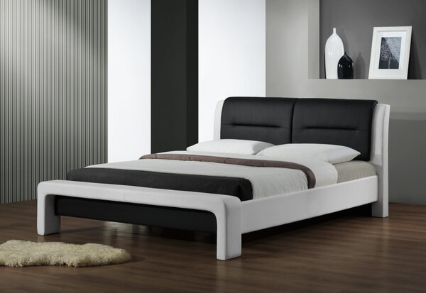 Čalúnená posteľ CASSANDRA S, 120x200, biela/čierna + rošt