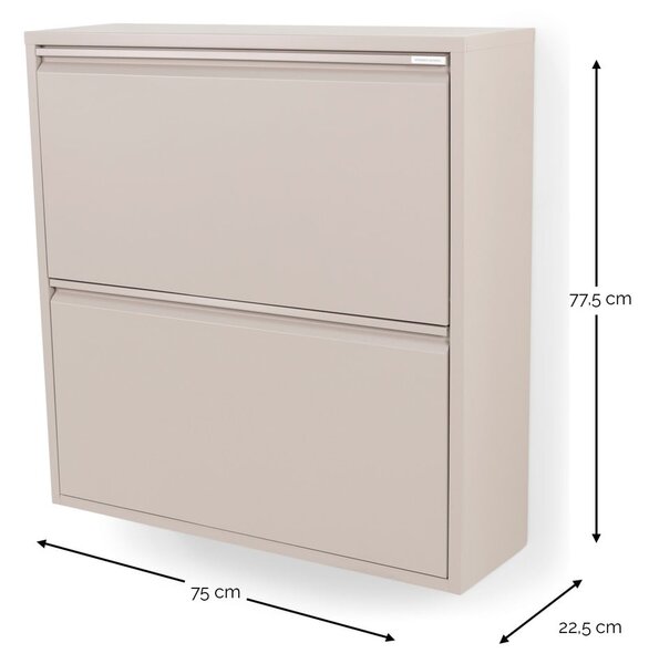 Taupe kovová výklopná skrinka na topánky 75x77,5x22,5 cm Billy – Spinder Design
