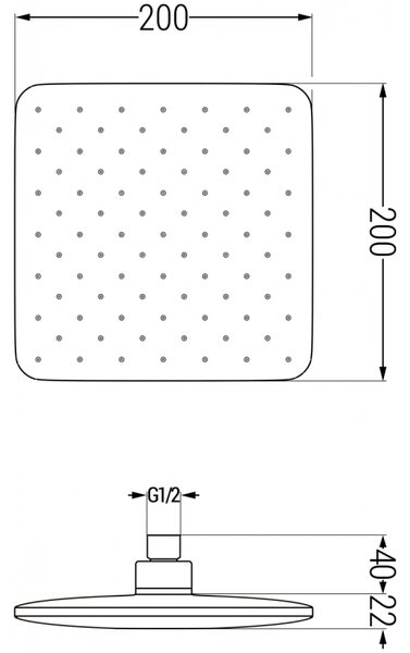Mexen Uno, podomietkový sprchový set DR62, čierna, 71435DR62-70