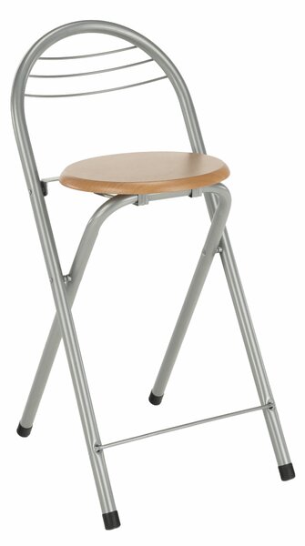 KONDELA Barová stolička, buk/alumínium, BOXER