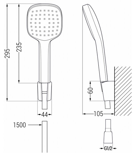 Mexen R-33 bodová sprchová sada, čierna - 785335052-70