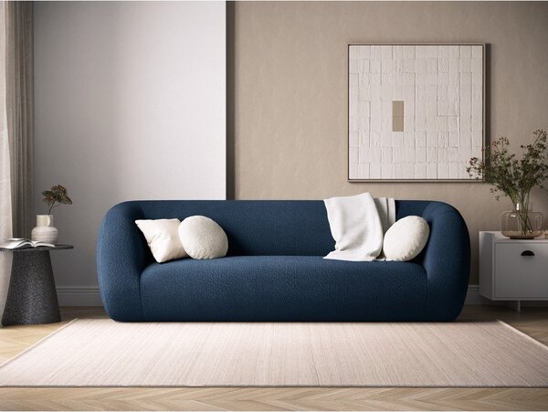 Modrá pohovka z textílie buklé 230 cm Essen – Cosmopolitan Design