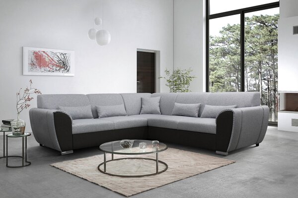 ROHOVÁ SEDAČKA, textil, čierna, svetlosivá Livetastic - Sedačky, Online Only