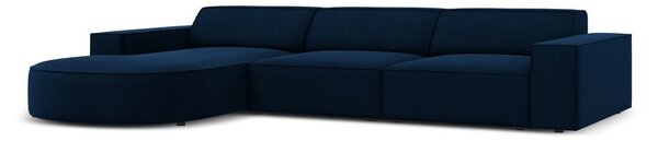 Modrá zamatová rohová pohovka (ľavý roh) Jodie - Micadoni Home