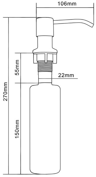 Mexen dávkovač na tekutinu do drezu, inox - 6601320-99