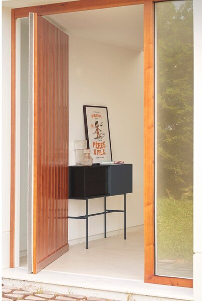 Čierno-antracitový konzolový stolík 35x110 cm Nube – Teulat