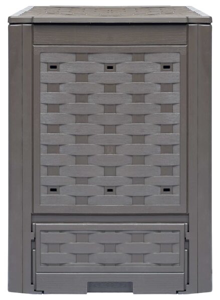 Záhradný kompostér, hnedý 60x60x83 cm, 300 l, plast ratan