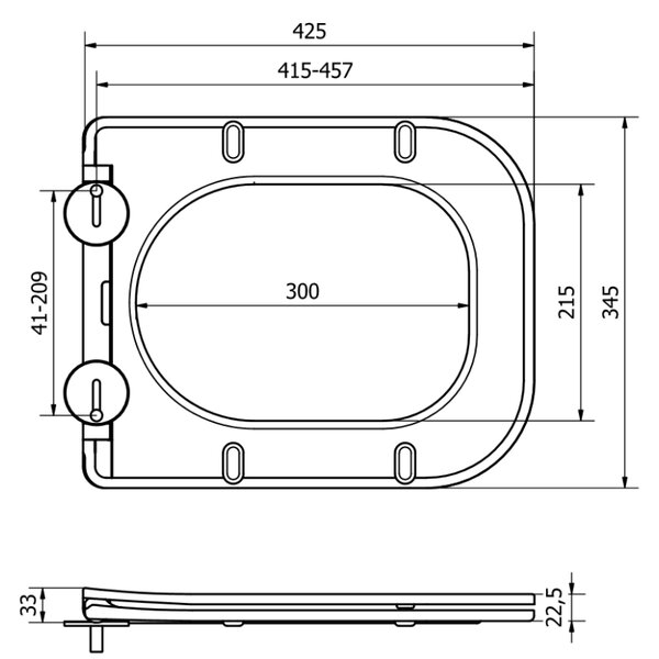 Mexen - WC sedátko SLIM DUROPLAST na wc misu Teo, Elis (0801), soft-close, 39060100