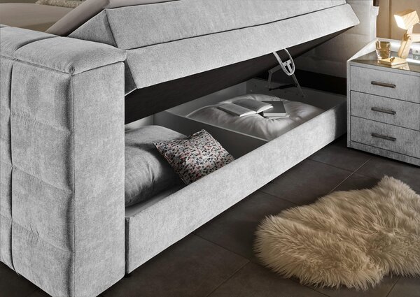 BOXSPRINGOVÁ POSTEĽ, 180/200 cm, strieborná Carryhome - Online Only spálne, Online Only