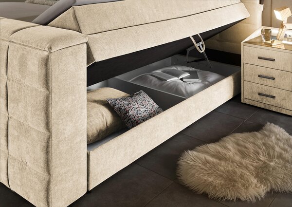 BOXSPRINGOVÁ POSTEĽ, 180/200 cm, piesková Carryhome - Online Only spálne, Online Only