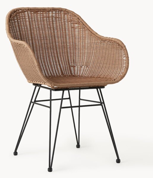 Polyratanové stoličky's opierkami Costa, 2 ks