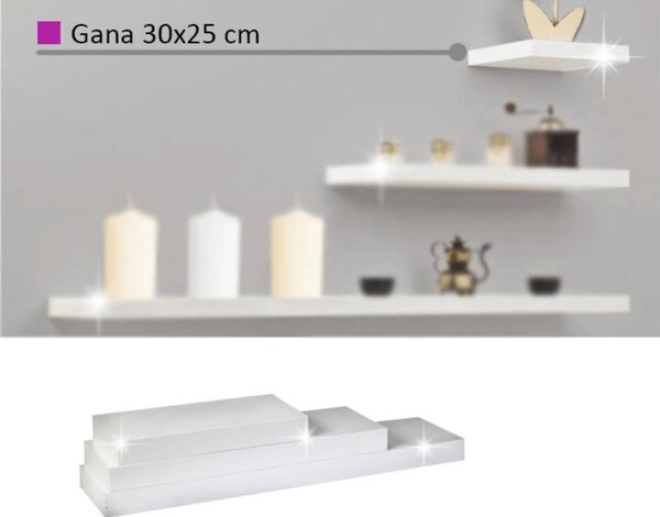 KONDELA Polica, biely lesk, 30x25, GANA FY 11044-5
