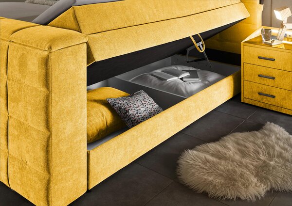 BOXSPRINGOVÁ POSTEĽ, 180/200 cm, žltá Carryhome - Online Only spálne, Online Only