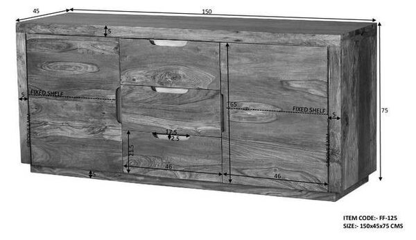 BARON Komoda Štandard 75x150 cm, palisander