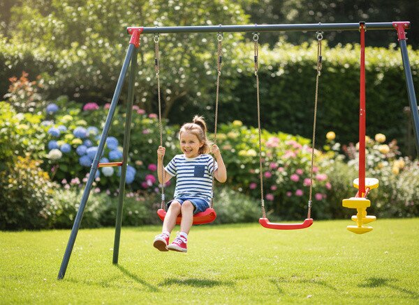 Záhradná hojdačka pre deti FUN TRIO viacfarebná KRE1067