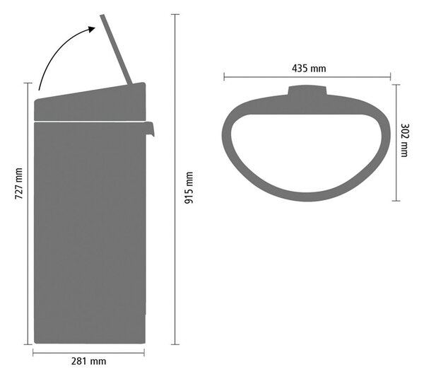 Biely dotykový oceľový odpadkový kôš 40 l Touch Bin – Brabantia
