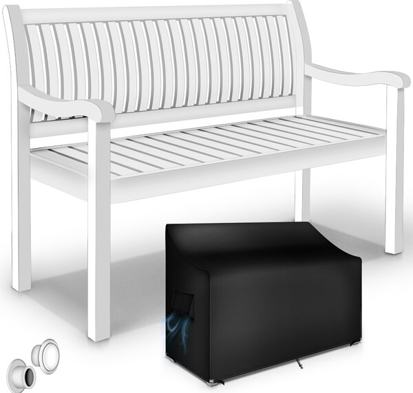 Tillvex® záhradná lavica drevo biela 150 cm / 3 - 4 osoby parková lavica masívna lavica záhradný nábytok