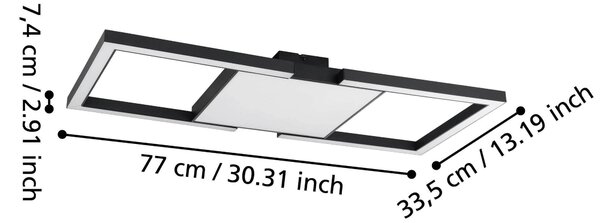STROPNÉ SVIETIDLO, 77/33,5/7,5 cm Eglo - Online Only bytové doplnky, Online Only