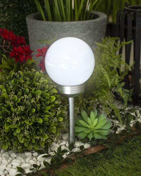 Solárna záhradná lampa v tvare gule 20 cm