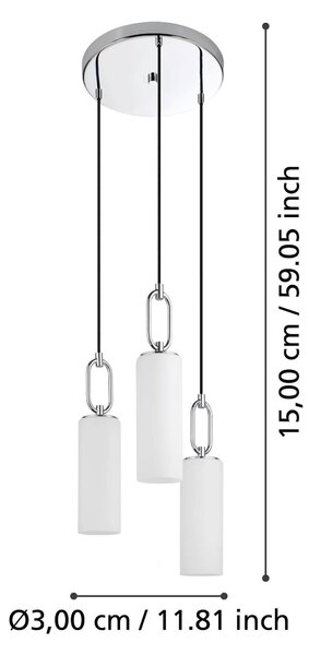 ZÁVESNÉ SVIETIDLO, 37/150 cm Eglo - Online Only bytové doplnky, Online Only