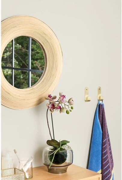 Nástenné zrkadlo s bambusovým rámom ø 60 cm Blush – Hübsch