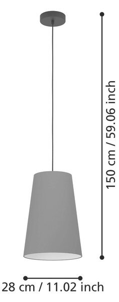ZÁVESNÉ SVIETIDLO, 28/150 cm Eglo - Online Only bytové doplnky, Online Only